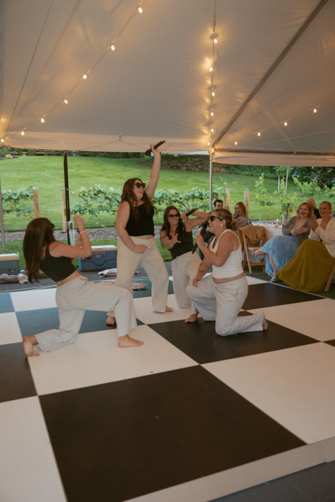 Oregon backyard wedding dance party